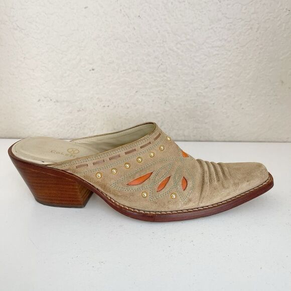 Vintage Cole Haan Morgan Studded Western Heeled Mule. 8.5 - Picture 5 of 9